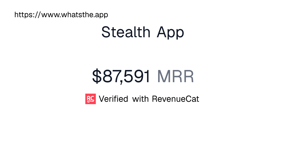 Stealth App - $103.4K MRR | whatsthe.app